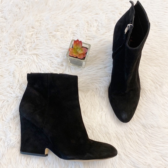 Anthropologie x Sam Edelman WILSON black suede heel ankle boot women size 7 - Picture 10 of 13